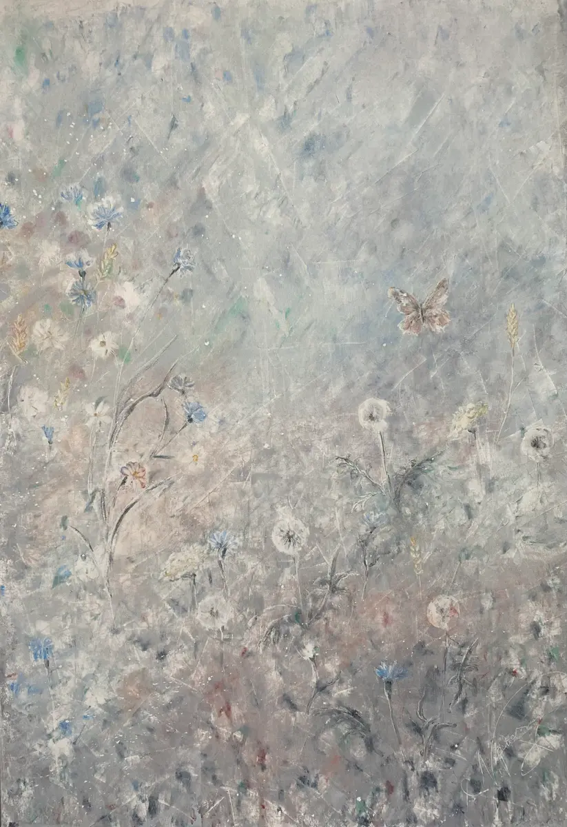 Midsommaräng - Olja - Impressionism - 70×100 cm av Selene Caspian