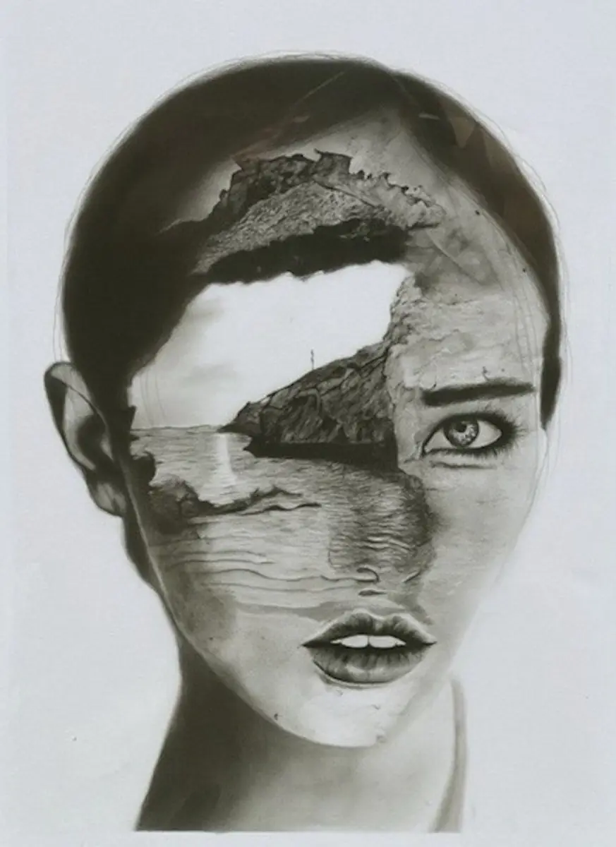 Beyond the Mind – av Mary G. - Kol - Portrait - 40×55 cm av Mary G
