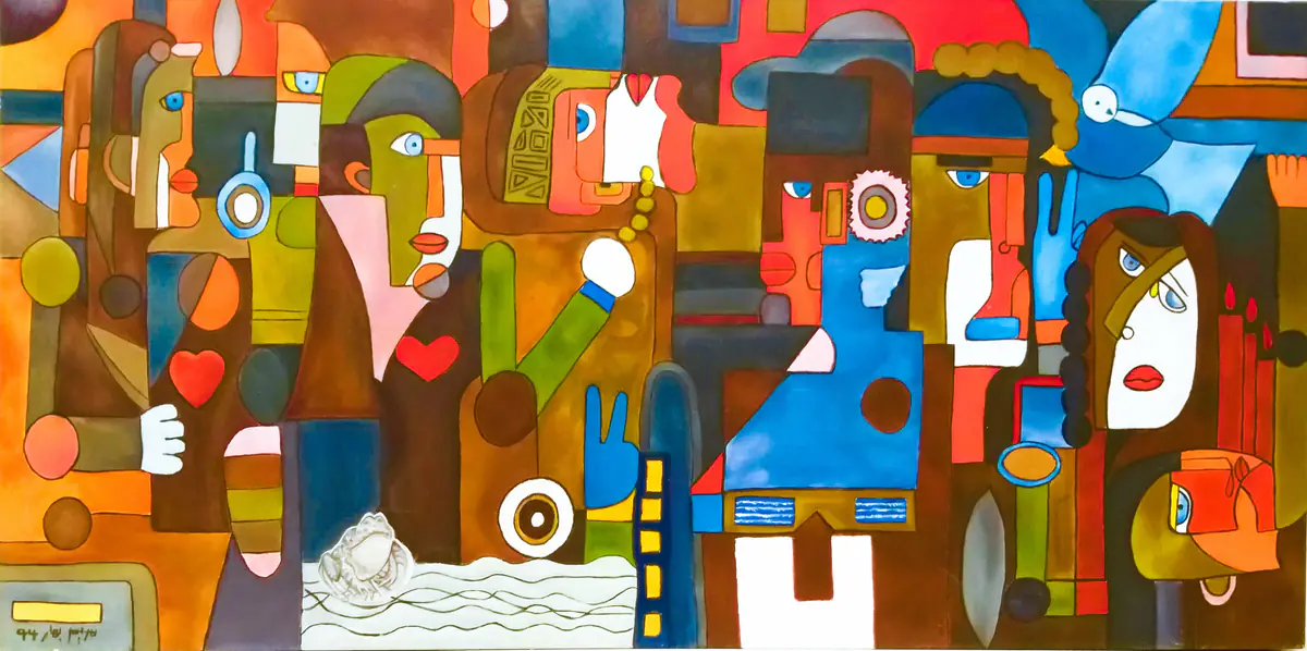 The Paradox of Presence – av Mary G. - Olja - Figurative - 80×40 cm av Mary G