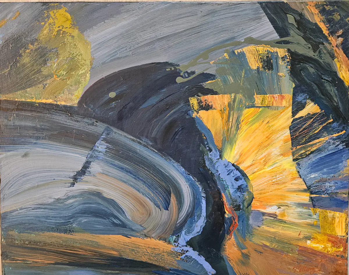 Glimpse Before Winter /Framed - Akryl - Abstract - 50×40 cm av Tatiana Hellum