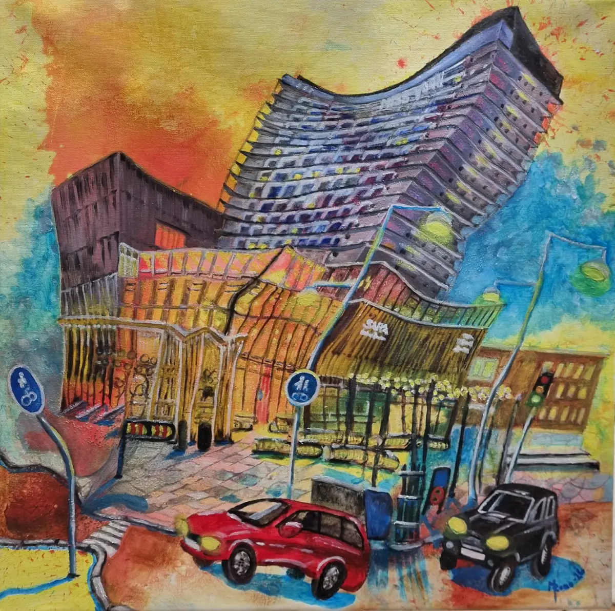 280-26 Sara 60x60 - Olja - Surrealism - 60×60 cm av MRomo