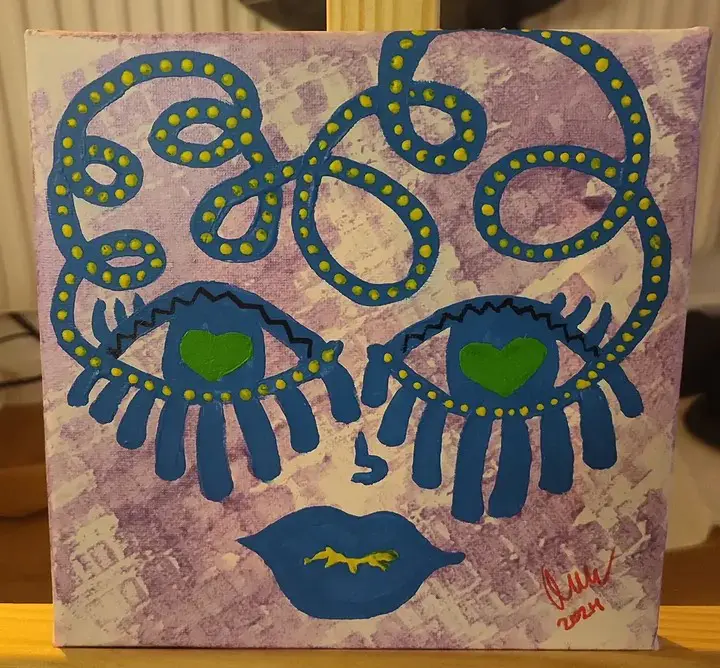 Silent heart - Akryl - Abstract - 20×20 cm av INA (såld)